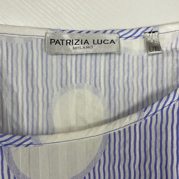 Patrizia Luca Dot Striped Oversized Cocoon Short Sleeve Shirt Lagenlook L/XL - Picture 9 of 12